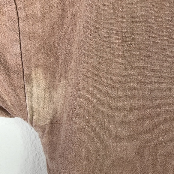 Happy French Gang v-neck short sleeve jumpsuit S/M Terracotta as is - Picture 4 of 10